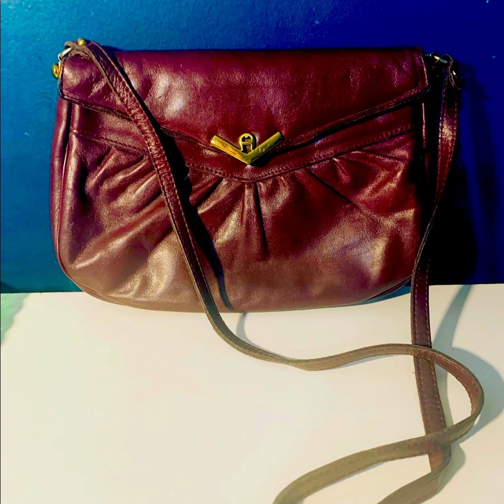 Vintage leather crossbody bag by Aigner